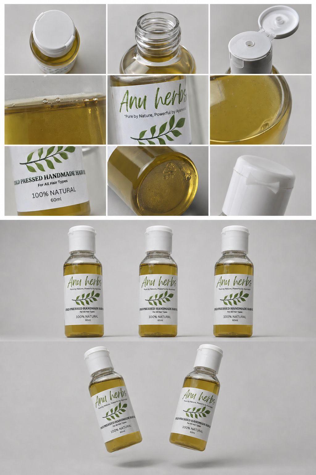 Anu Herbs detailed packaging views and layout collage